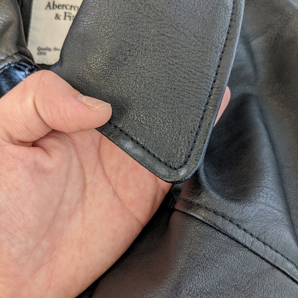 BNWT A&F Black Faux Leather Jacket - Picture 7 of 7